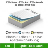 20 Blocos 21x30 de 150 Folhas Apergaminhado 75g em 3 Vias